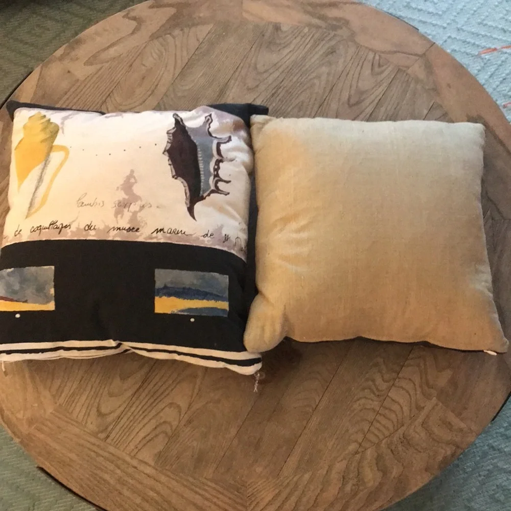 New pair 2 Etsy set lot bundle Beach shell seashell throw pillows